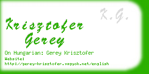 krisztofer gerey business card